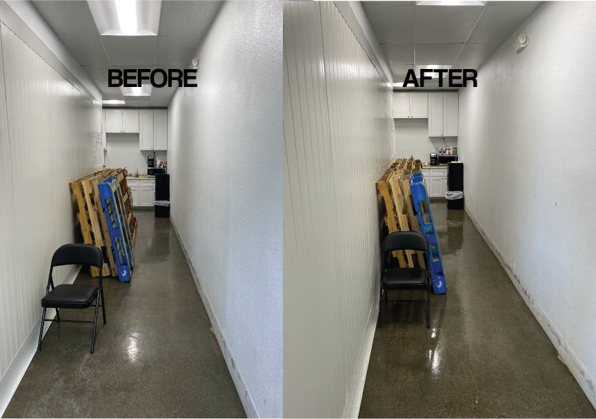 Before and after photos from a visit