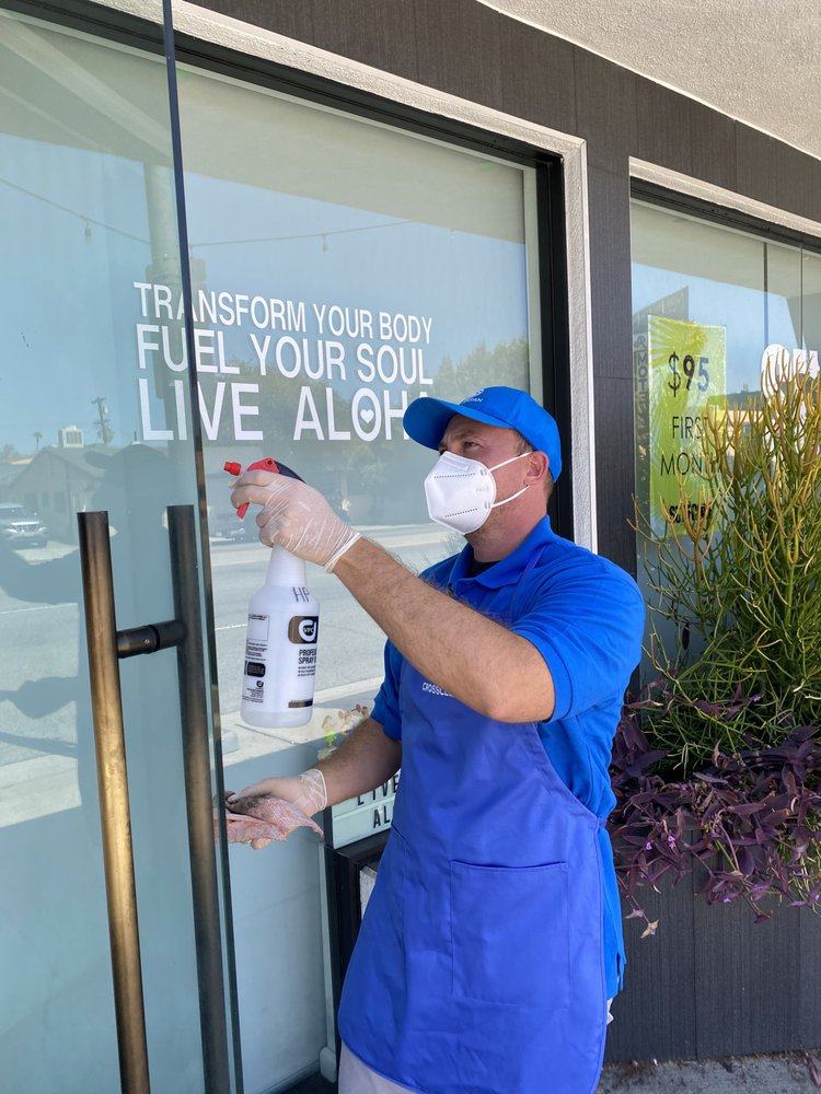 Cleaning storefront glass