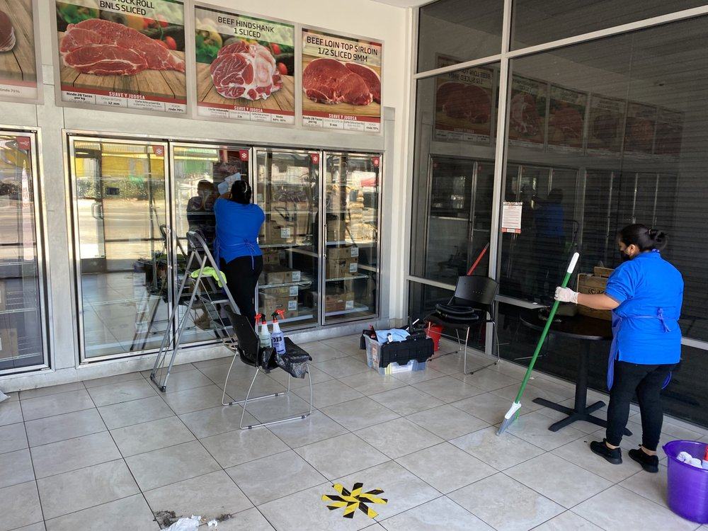 CrossClean crew cleaning a retail meat market